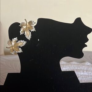 Elegant Gold and Silver Leaf Earrings